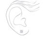 Silver-tone Cubic Zirconia 5mm Square Stud Earrings,