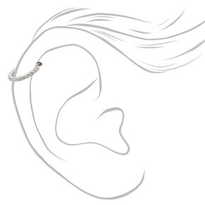 Silver-tone 18G Embellished Helix Hoop Earring,