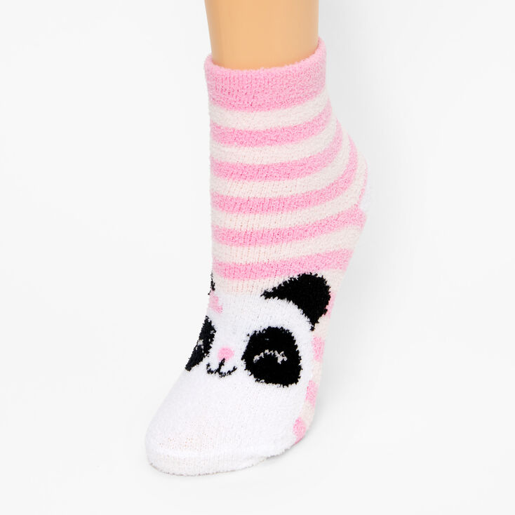 Claire&#39;s Club Cozy Pink Panda Ankle Socks,