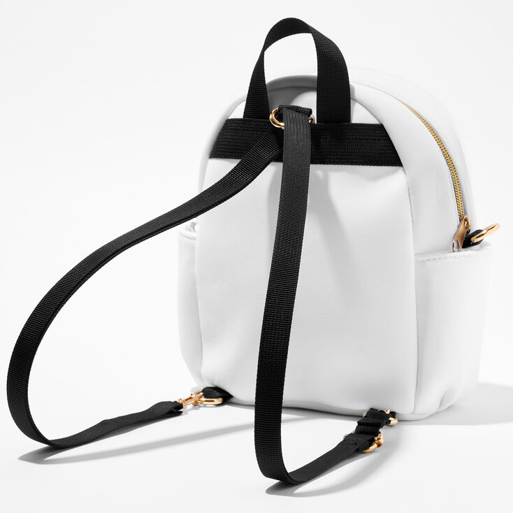 White Quilted Convertible Mini Backpack,