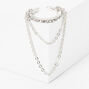 Silver Crystal Hoop Chain Ear Cuff,