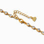 C LUXE by Claire&#39;s 18k Yellow Gold Plated Cubic Zirconia Bezel Disc Chain Necklace,