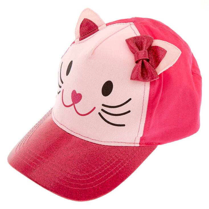 Kids Pink Glitter Cat Baseball Cap | Claire's
