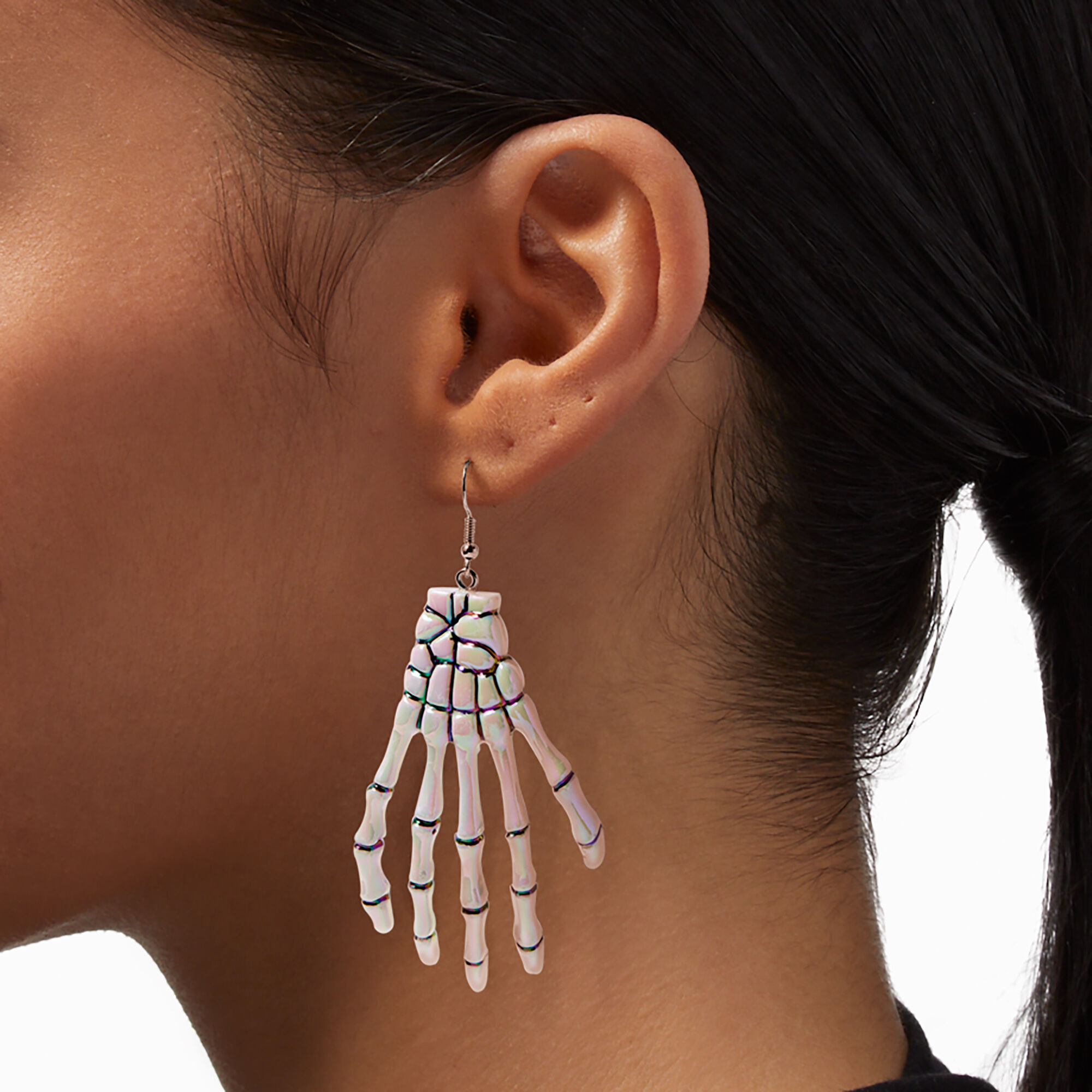 Claire's skeleton earrings sale