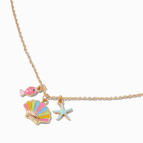 Beach Day Charm Cluster Pendant Necklace,