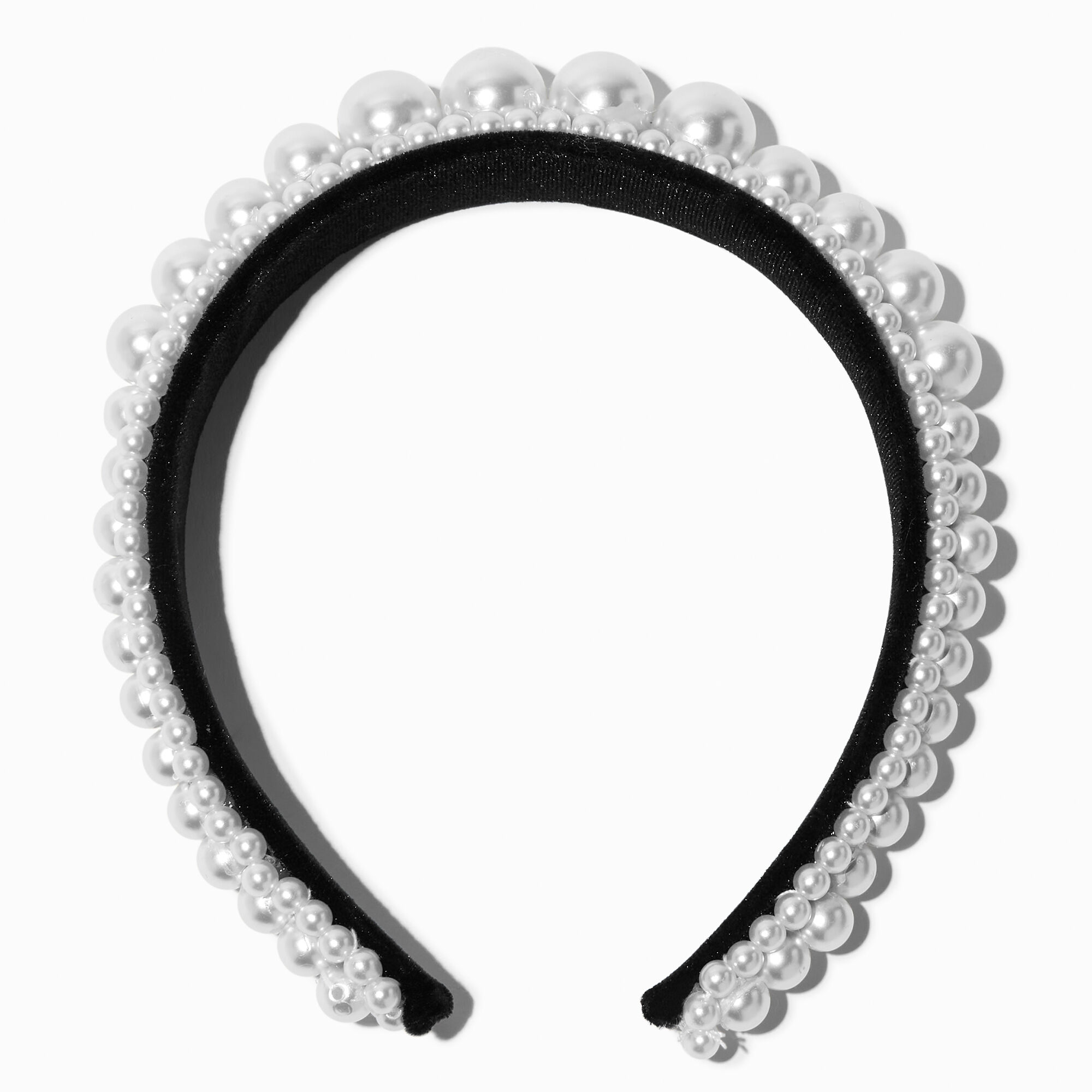 View Claires Pearl Embellished Headband Black information