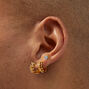 Boucles d&#39;oreilles feuille superposables en zircon cubique couleur dor&eacute;e C LUXE by Claire&#39;s - Lot de 3,