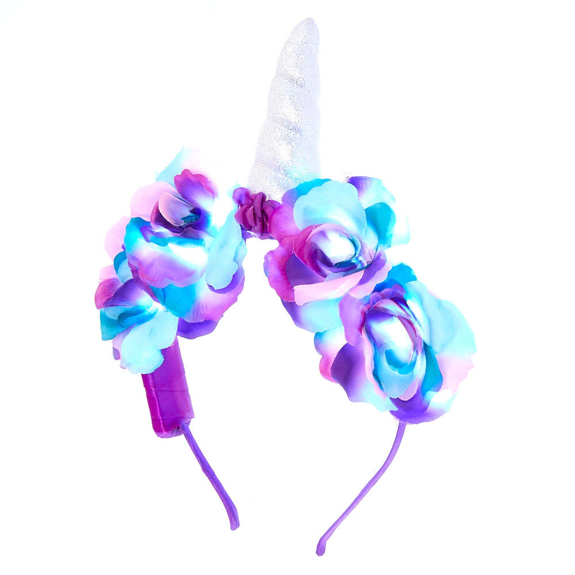 Download Light Up Holographic Unicorn Flower Crown Headband ...