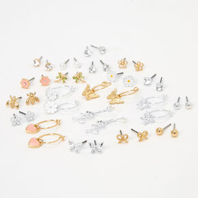Mixed Metal Springtime Earrings Set - 20 Pack,