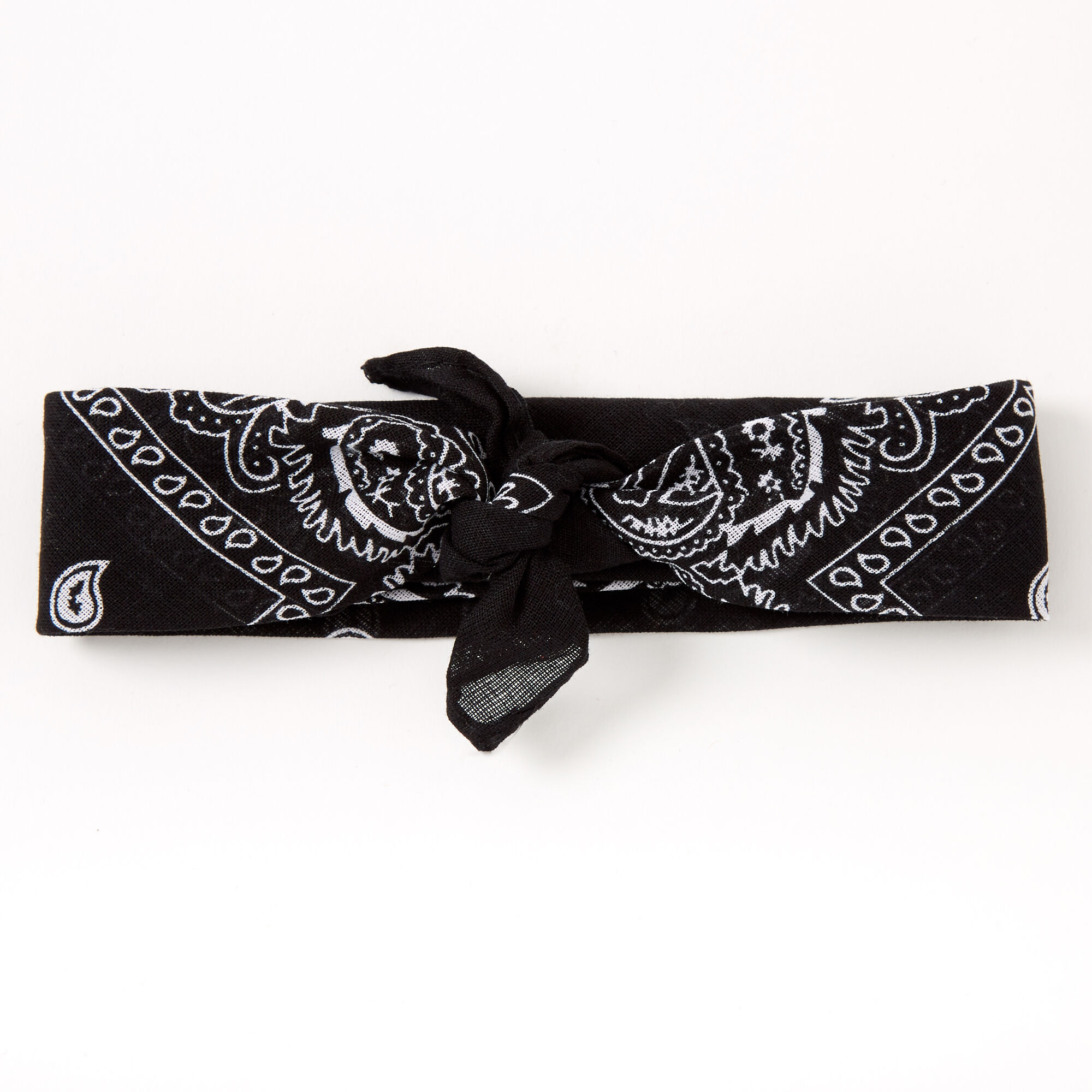 Claire's Club Paisley Bandana Headwrap - Black,