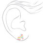 Retro Musical Pastel Stud Earrings - 6 Pack,