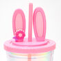 Glitter Bunny Iridescent Tumbler - Pink,