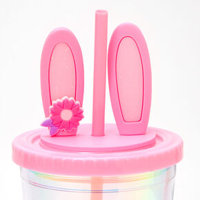 Glitter Bunny Iridescent Tumbler - Pink,