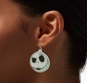 Disney Tim Burton&#39;s The Nightmare Before Christmas Claire&#39;s Exclusive Glow in the Dark Jack Skellington Drop Earrings,