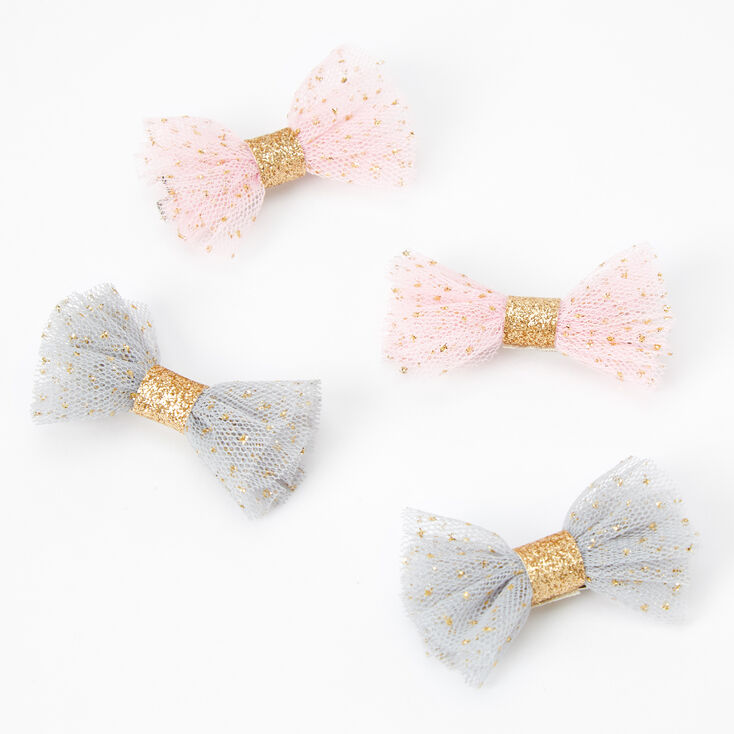 Claire&#39;s Club Tulle Hair Bow Clips - 4 Pack,