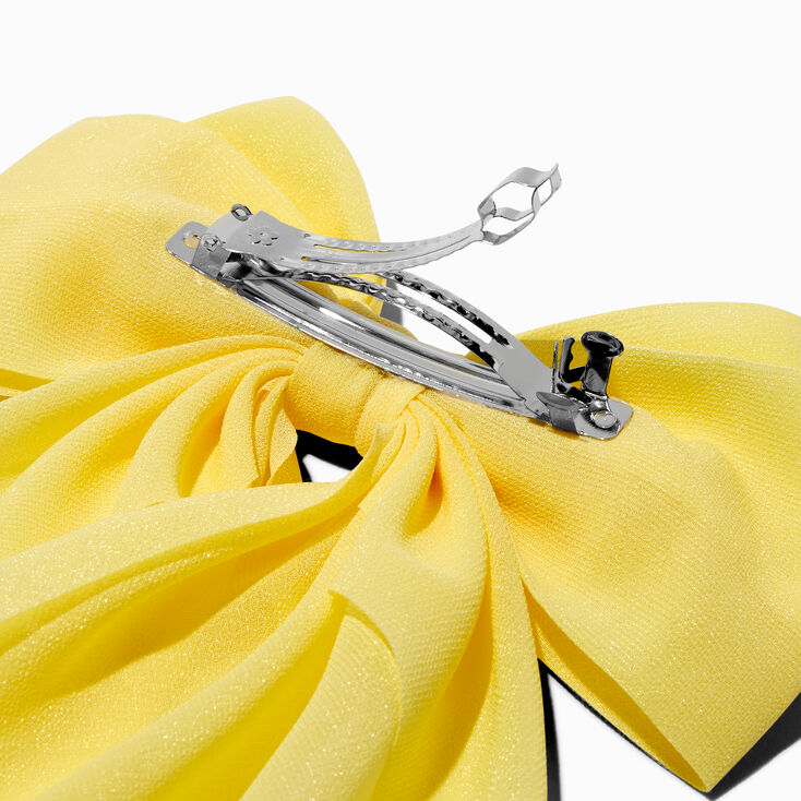 Lemon Yellow Long Tail Hair Bow Clip,