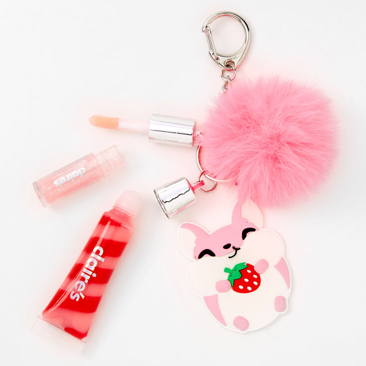 Strawberry Hamster Lip Gloss Keychain