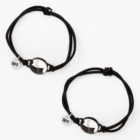 Yin Yang Cat Adjustable Friendship Bracelets - 2 Pack,