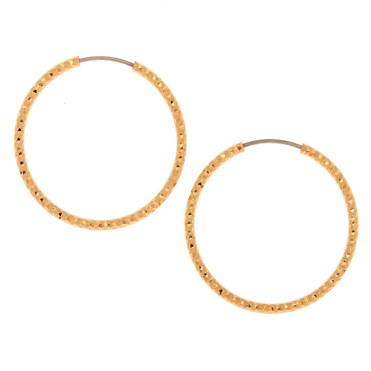 Claire's Créoles texturées 25 mm couleur doré