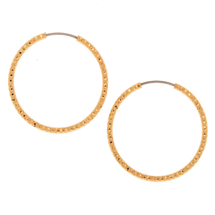Claire's Créoles texturées 25 mm couleur doré