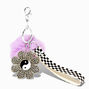 Yin Yang Daisy Pom Keychain,