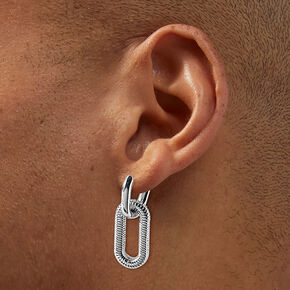 Silver-tone Chain Link Drop Earrings,