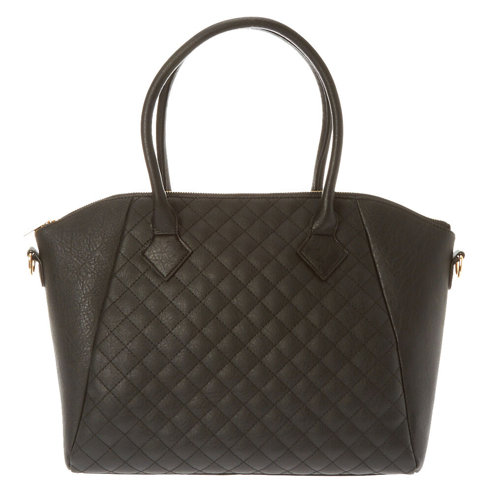 black quilted side bag