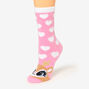 Cozy Deer Crew Socks - Pink,