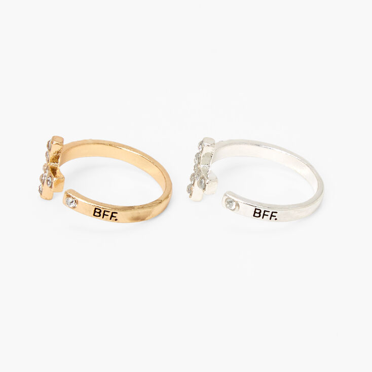 Mixed Metal Best Friends Cross Rings - 2 Pack,