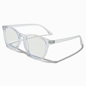 Solar Blue Light Reducing Clear Blue Oval Clear Lens Frames,