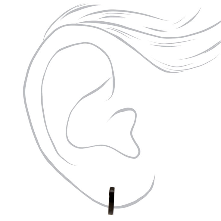 Black Titanium 7mm Mini Clicker Hoop Earrings,
