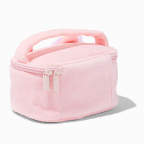 Claire&#39;s Club Pink Cat Plush Makeup Bag ,