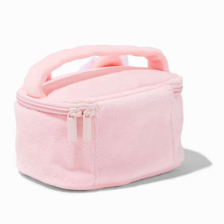 Claire&#39;s Club Pink Cat Furry Makeup Bag,