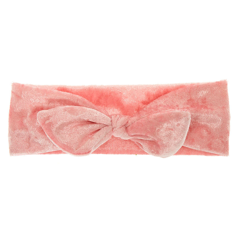 Claire's Club Velvet Tie Headwrap - Pink,