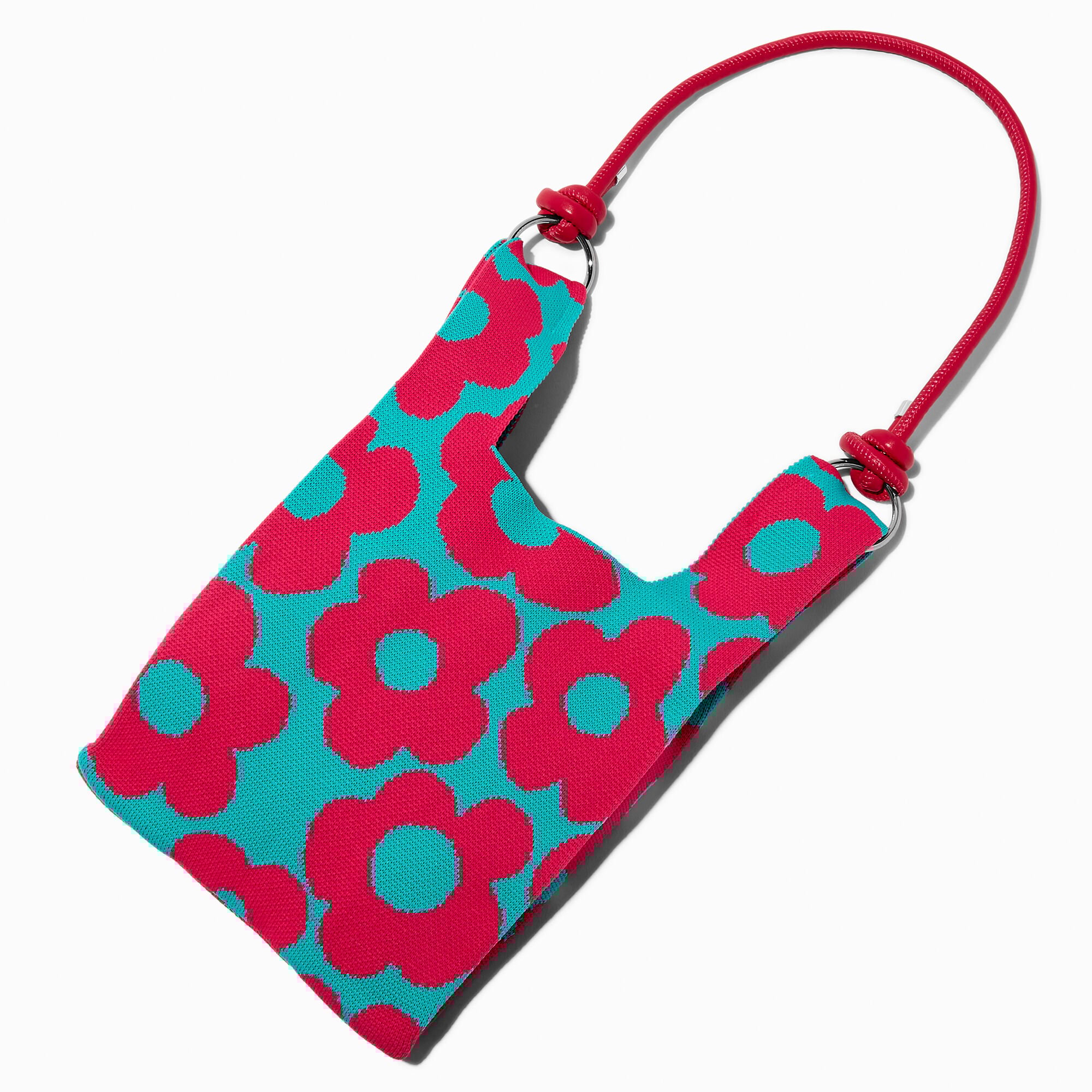 Pink & Blue Retro Flower Tote Bag,