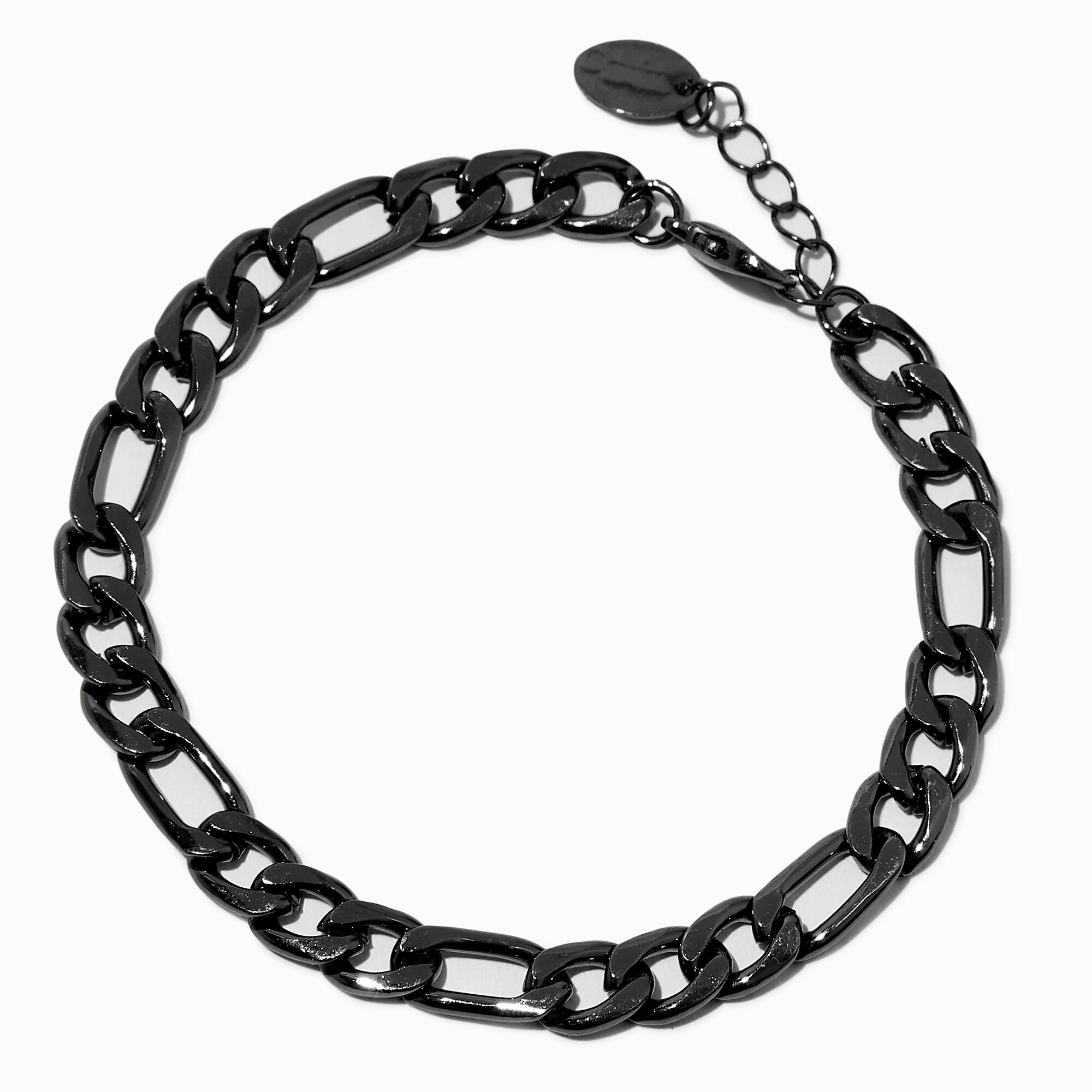 View Claires Hematite 5MM Figaro Chain Bracelet information