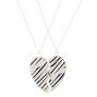 Best Friends Glitter Zebra Pendant Necklaces - Silver, 2 Pack,