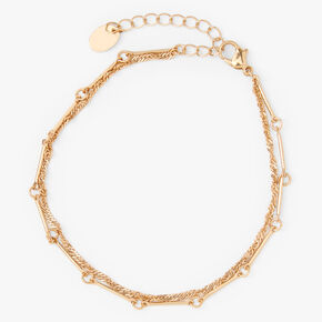 Gold Twisted Chain Link Multi Strand Anklet,
