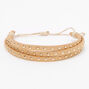 Gold Studded Adjustable Bracelet - Beige,