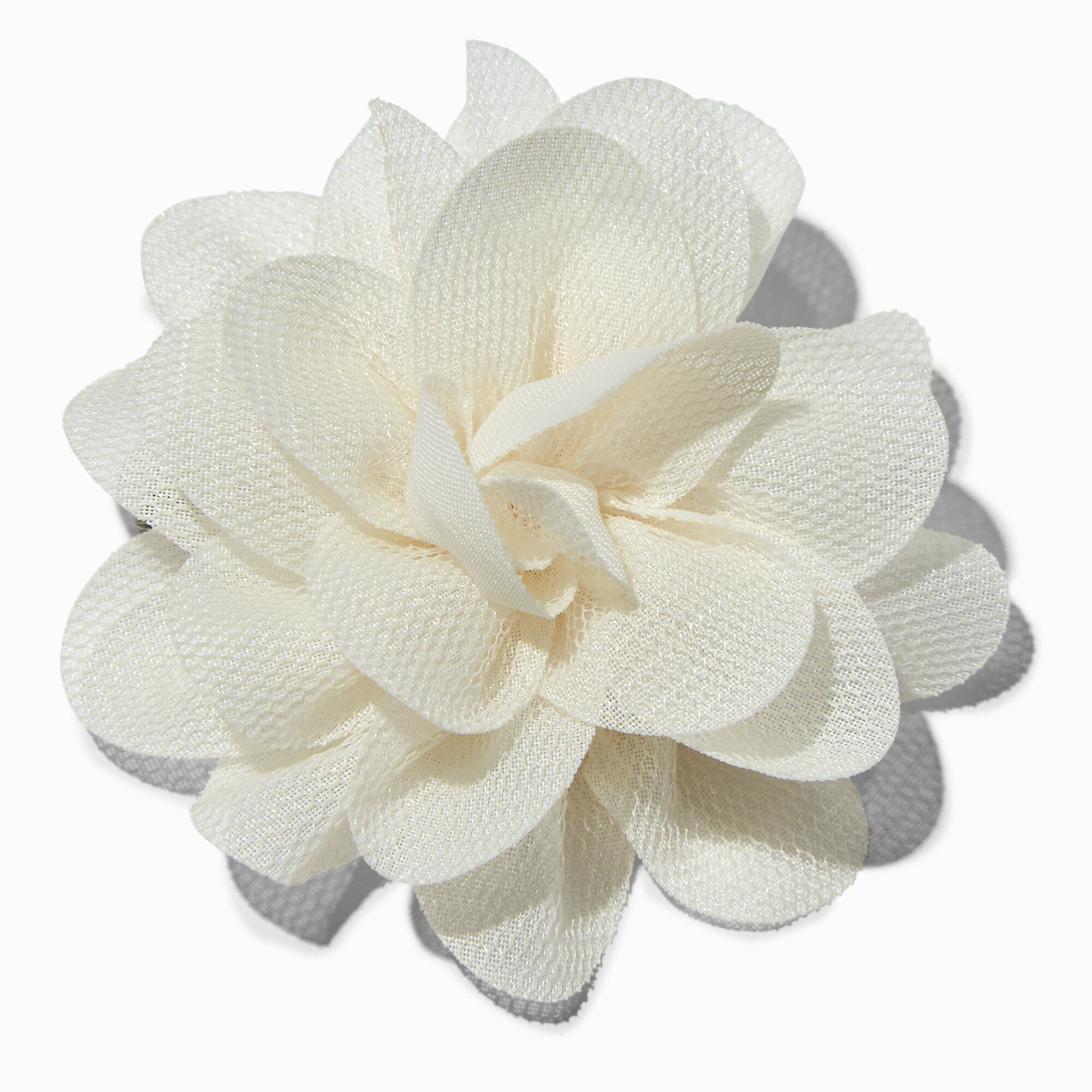 View Claires Rosette Flower Hair Clip Ivory information