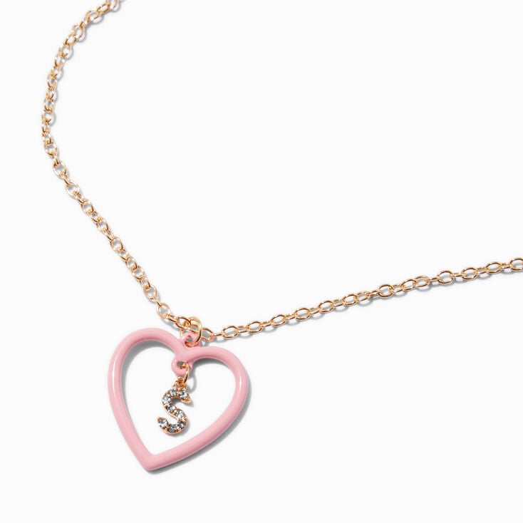 Collier &agrave; pendentif &agrave; initiale &eacute;maill&eacute; couleur dor&eacute;e - Noir, C,