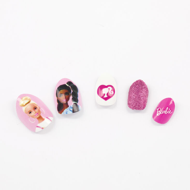 Faux ongles autocollants stiletto Barbie&trade; - Rose,