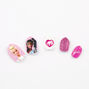 Faux ongles autocollants stiletto Barbie&trade; - Rose,