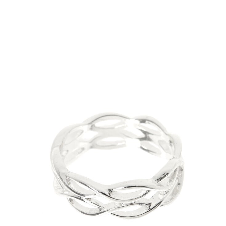Silver Tone Double Loopy Ring,
