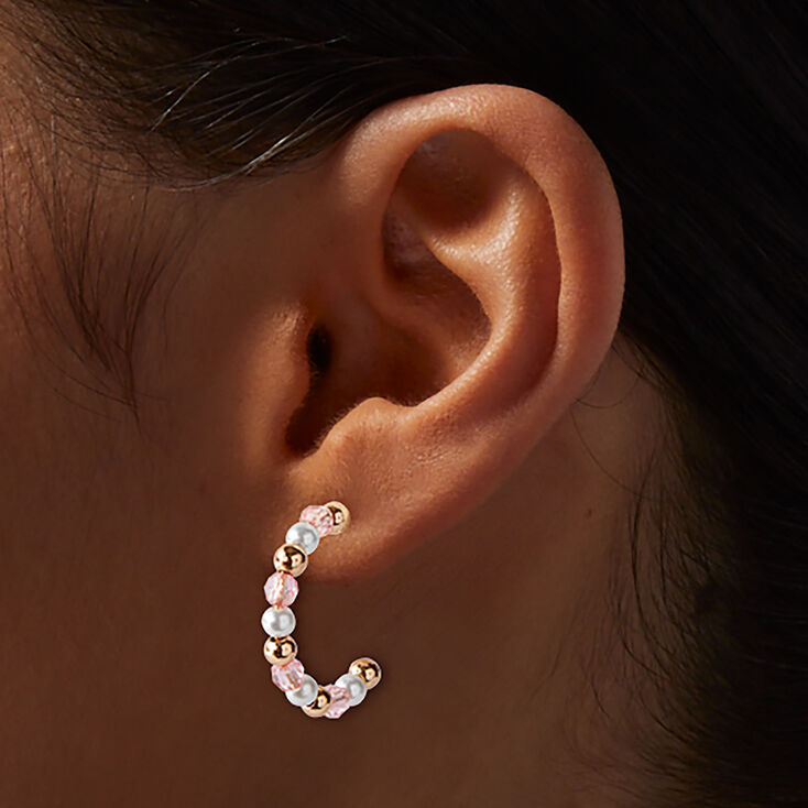 Pink &amp; Gold-tone Earring Stackables Set - 6 Pack,