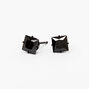 Black Titanium Cubic Zirconia Rectangle Stud Earrings - 6MM,
