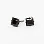 Black Titanium Cubic Zirconia Rectangle Stud Earrings - 6MM,