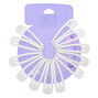 Glitter Matte Snap Hair Clips - White, 12 Pack,