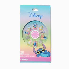 Disney Stitch Claire&#39;s Exclusive Summer Press On Faux Nail Set - 20 Pack,