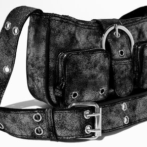 Silver Metallic Crossbody Bag ,